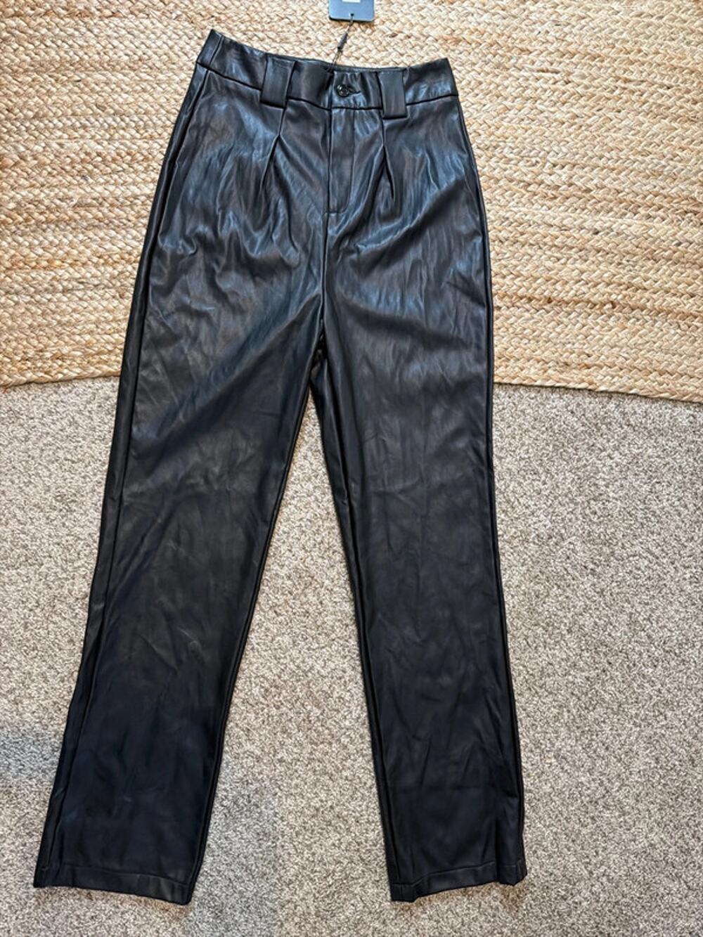 Prettylittlething vegan leather pants NWT tall 6 3101